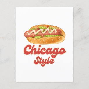 Anpassa design Chicago Style Hot Dog Present Hotdo Vykort