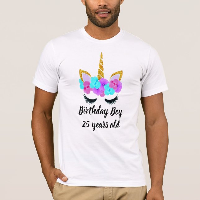 Anpassa det här Anpassadet till Unicorn Birthday T Shirt (Framsida)