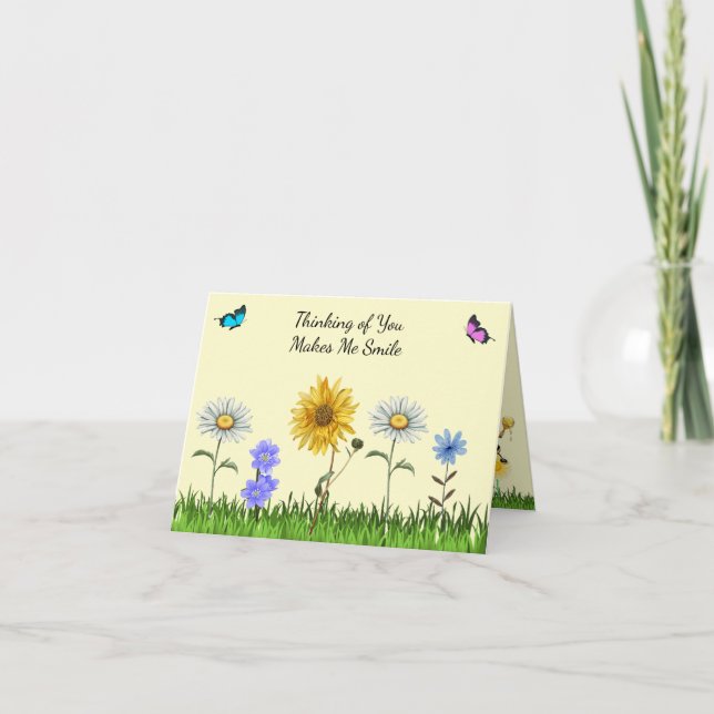 Anpassa det här Cute Blommigt Greeting Card Kort (Framsida)