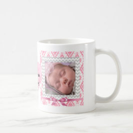 Anpassa det här söta Rosa Framed Photos Heart Kaffemugg