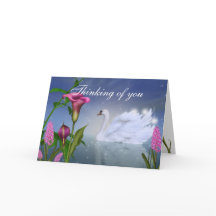 Anpassa det här vackra hälsningskortet Svan