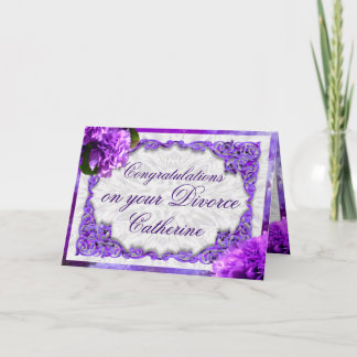 Anpassa det här Violet Carnations DivorCard Kort