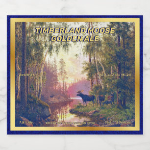 Anpassa detaljinformation om Vild Forest Moose Hom Ölflaska Etikett