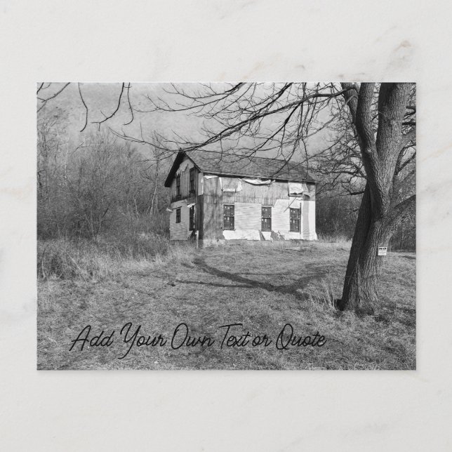 Anpassa detta övergivna hus i Skogen Vykort (Framsida)