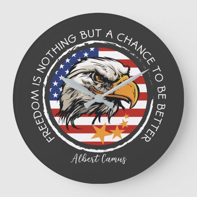 Anpassa din amerikanska Eagle-design Stor Klocka (Framsida)