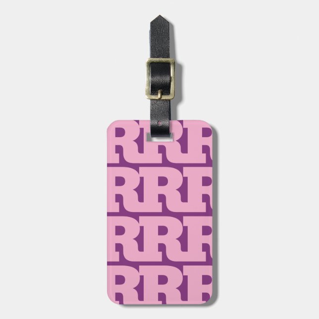 Anpassa din bokstav, fet monogramdesign  bagagebricka (Vertikal Framsida)