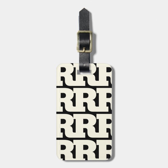 Anpassa din bokstav, fet monogramdesign  bagagebricka (Vertikal Framsida)