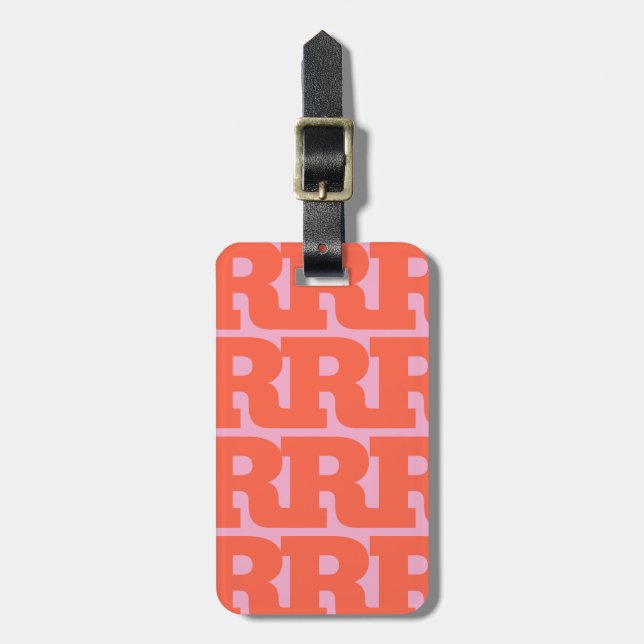 Anpassa din bokstav, fet monogramdesign  bagagebricka (Vertikal Framsida)