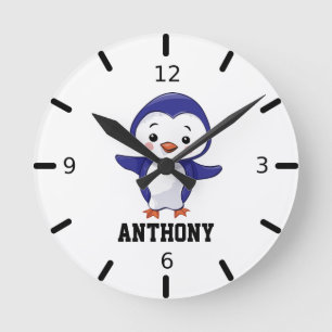 Anpassa din egen Baby-penguin Rund Klocka