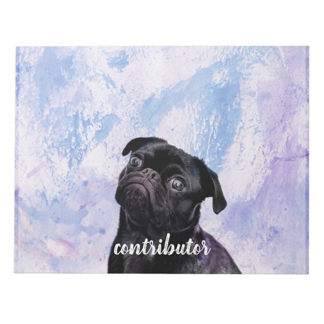 Anpassa din egen Black Pug Contributor-Hund Anteckningsblock (Framsida)
