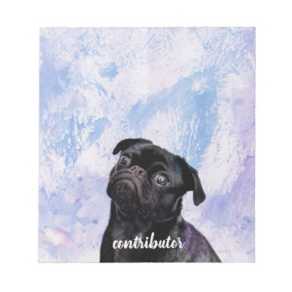Anpassa din egen Black Pug Contributor-Hund Anteckningsblock