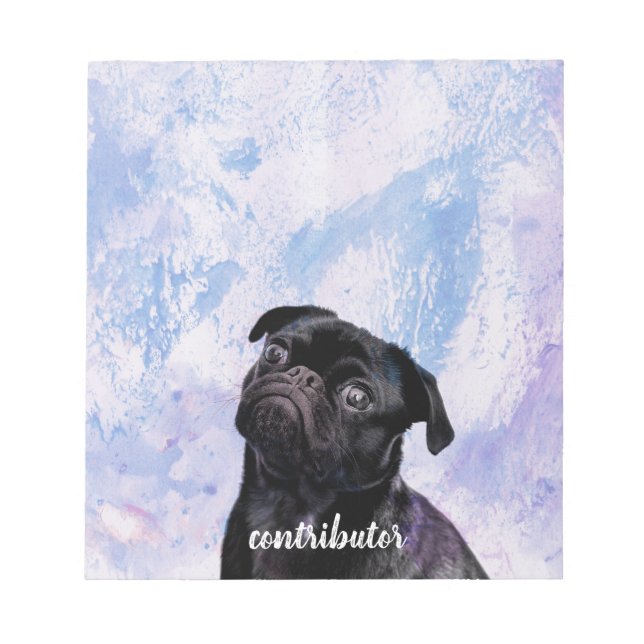 Anpassa din egen Black Pug Contributor-Hund Anteckningsblock (Framsida)
