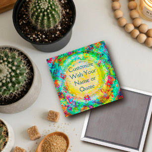 Anpassa din egen Blommigt för Söt Inspirief Magnet