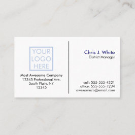 Anpassa din egen - din Logotyp - Vanlig vit Visitkort