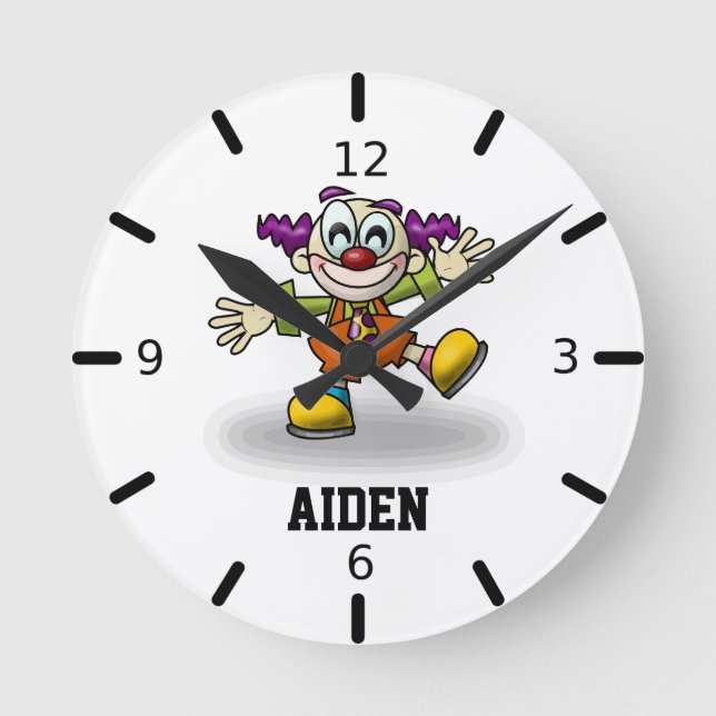 Anpassa din egen fina clown rund klocka (Framsida)
