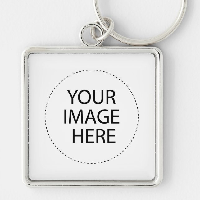 Anpassa din egen fyrkantig silverfärgad nyckelring (Framsidan)