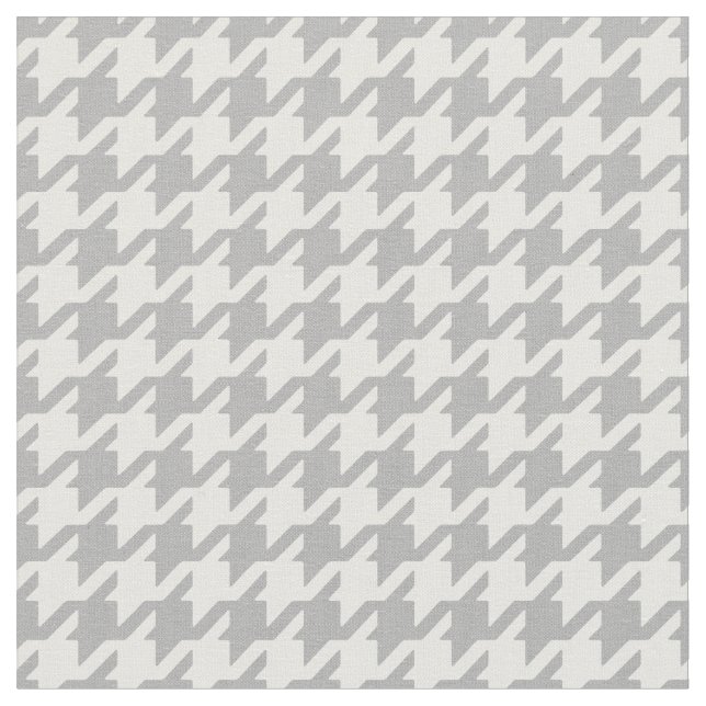 Anpassa din egen grått White Houndstooth mönster Tyg (Närbild)