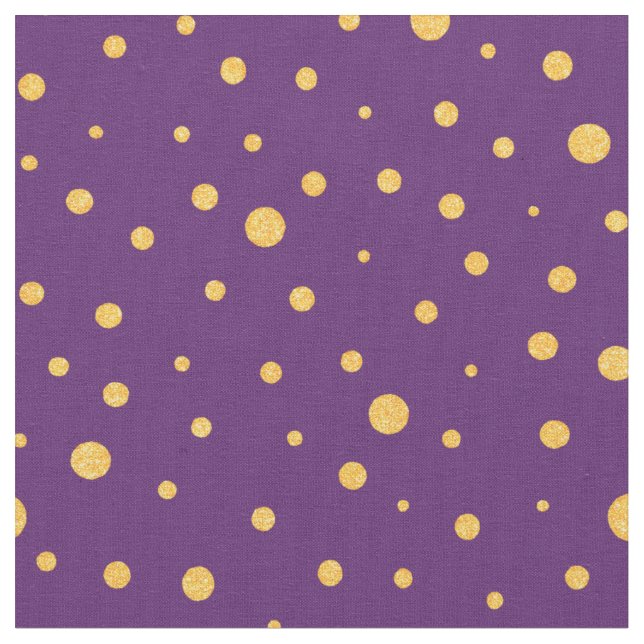 Anpassa din egen guld-polka dots i lila tyg (Närbild)
