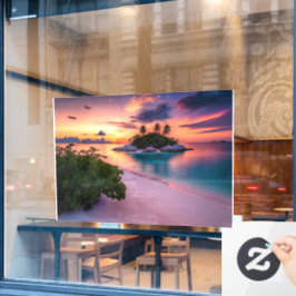 Anpassa din egen havsstrand vid solnedgången med H