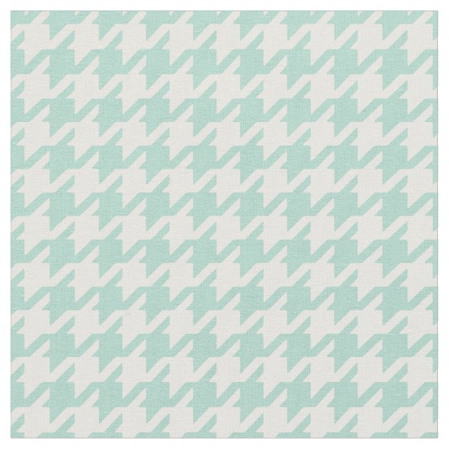 Anpassa din egen mint vit houndstooth mönster tyg (Närbild)