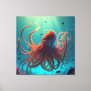 Anpassa din egen realistiska fantasiska Octopus Canvastryck