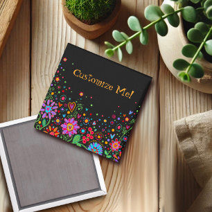 Anpassa din egen Roligt Blommigt Inspirief Magnet
