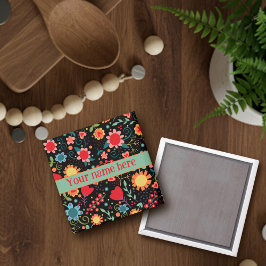 Anpassa din egen Roligt Blommigt Inspirief Magnet
