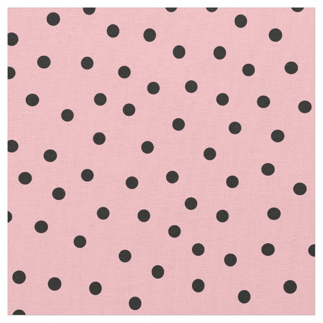 Anpassa din egen svarta polka dots i rosa tyg (Närbild)