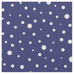 Anpassa din egen vita polka dots i blått tyg