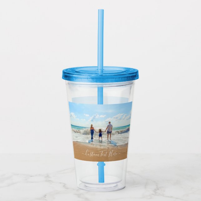 Anpassa Din Foto Akryl Tumbler med Text Take Away Mugg (Framsida)