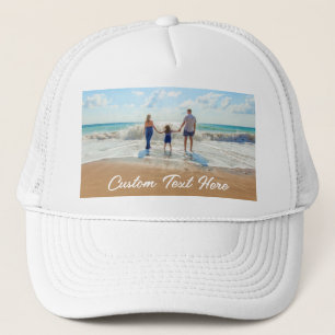 Anpassa Din Foto Trucker Hatt Present med Text Keps