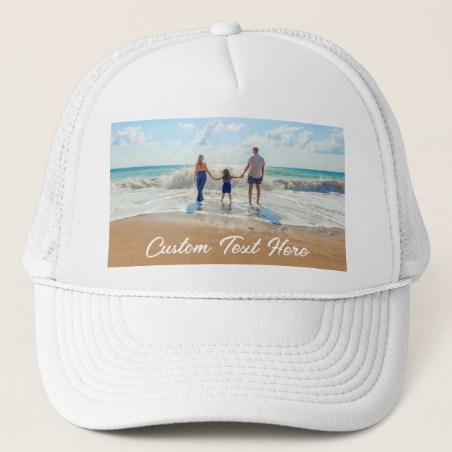 Anpassa Din Foto Trucker Hatt Present med Text Keps (Framsida)
