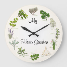 Anpassa din Herb Garden Round Clock Stor Klocka