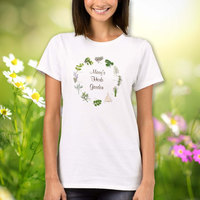 Anpassa din Herb Garden T-shirt (Customize Your Herb Garden T-shirt. Fragrant, flavorful herbs and spices, customize with your text. )