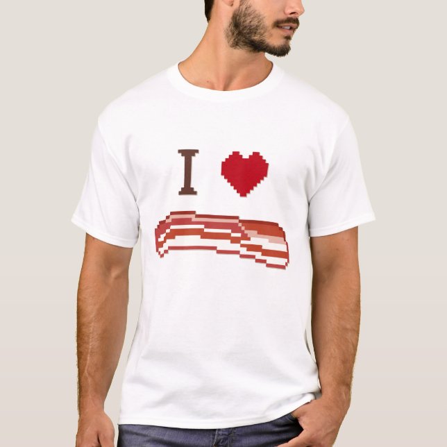 Anpassa din I Kärlek-bacon T-shirt (Framsida)