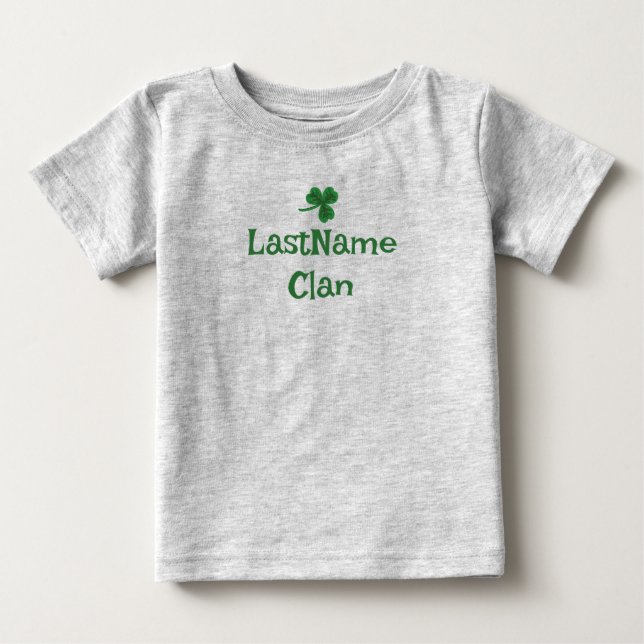 Anpassa din irländska klan Shamrock T-Shirt - barn (Framsida)