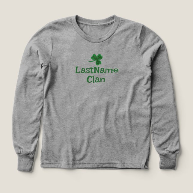 Anpassa din irländska klan Shamrock T-Shirt - barn (Design framsida)