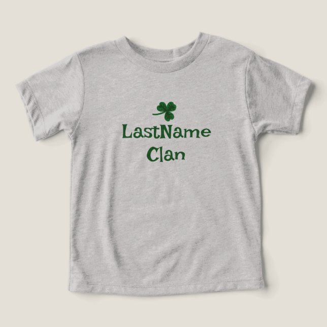 Anpassa din irländska klan Shamrock T-Shirt - barn (Design Framsida)