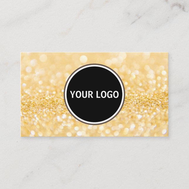 Anpassa din logotyp Glitter Modern  Visitkort (Framsida)