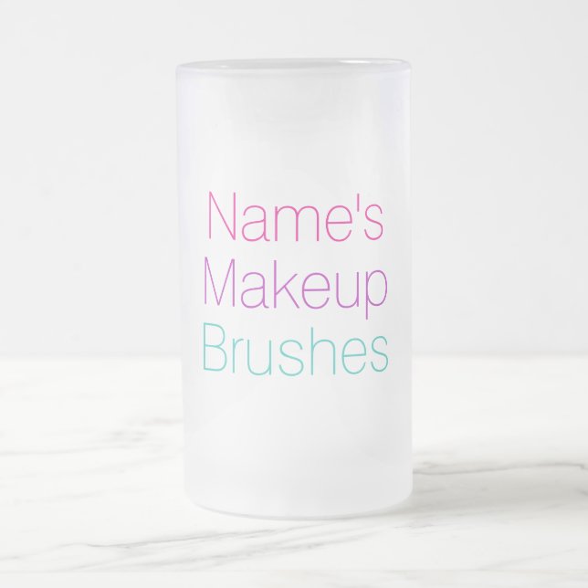 Anpassa din namnmakeup-penslar frostat ölglas (Center)