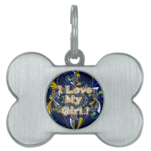 Anpassa din oändlighet i Kärlek: Jag Kärlek min fl Namnbricka Husdjur (Framsidan)