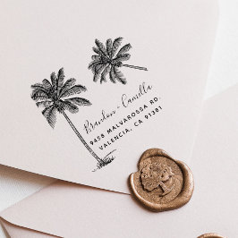 Anpassa din Rustic Beach Namn+-Returadress Självfärgande Stämpel