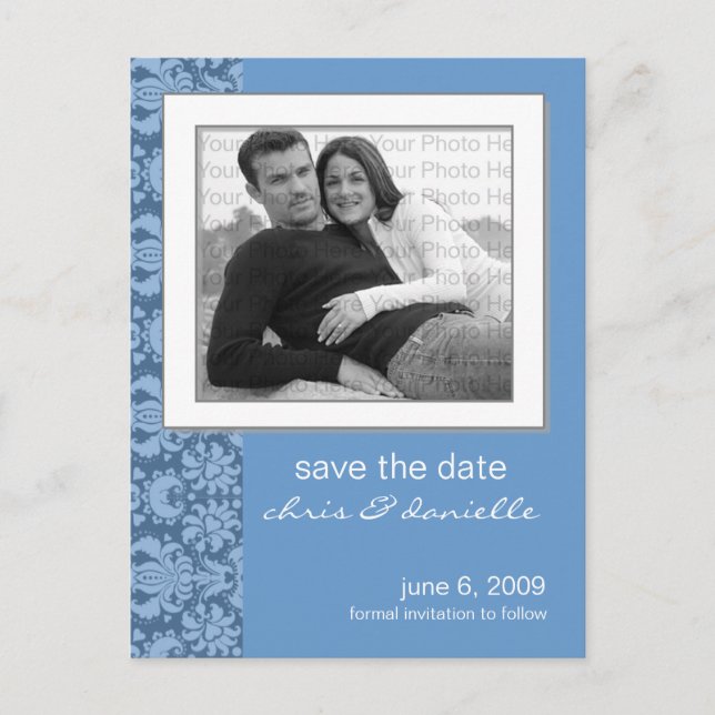 Anpassa din Save The Date! Välj din färg! Meddelande Vykort (Framsida)