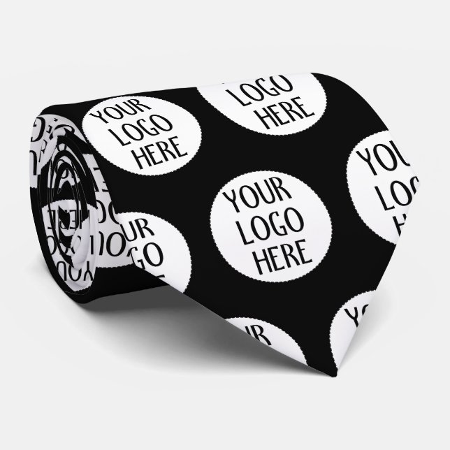 Anpassa din svarta vita-logotyp slips (Rullad)
