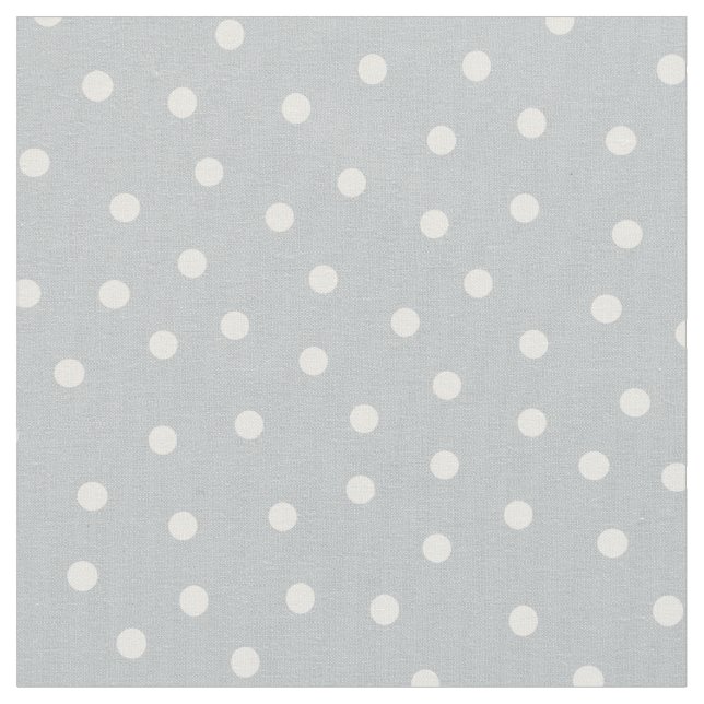 Anpassa dina egna vita polka dots i grått tyg (Närbild)
