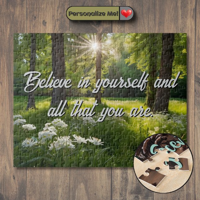 Anpassa dina Forest Flowers Motivational Pussel (Customize your Forest Flowers Motivational Jigsaw Puzzle)