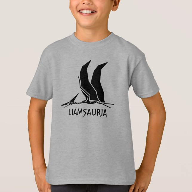 Anpassa Dinosaur Namn personalize T Shirt (Framsida)