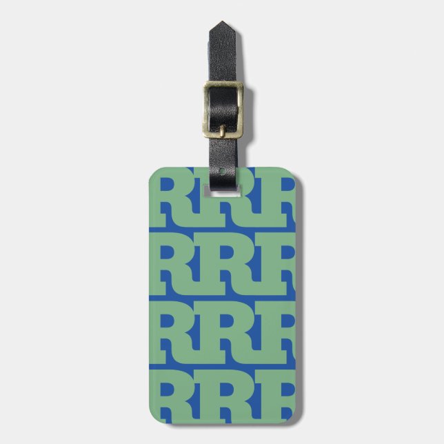 Anpassa Ditt Brev, Fet Monogram Mönster  Bagagebricka (Vertikal Framsida)