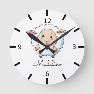 Anpassa ditt eget Baby-får Rund Klocka