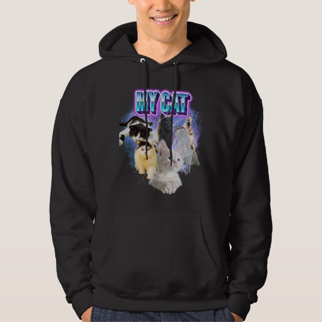 Anpassa ditt eget foto för Cat Bootleg 90's Stil 5 Hoodie (Framsida)
